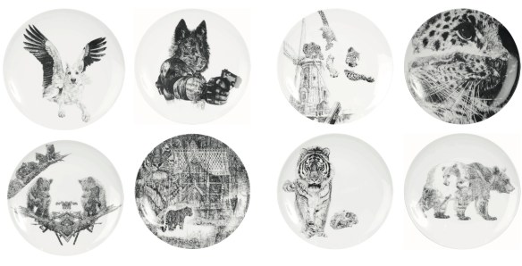 'In Homage to the Last Great Carnivores of Eurasia', Luxury Fine English China Plate Series by Jane Lee McCracken