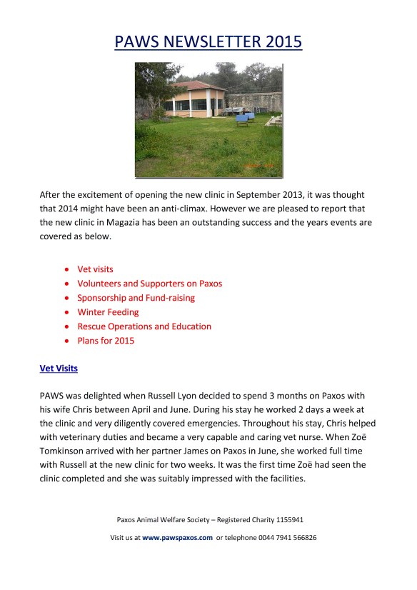 Page 1 Credit: Paxos Animal Welfare Society – Registered Charity 1155941