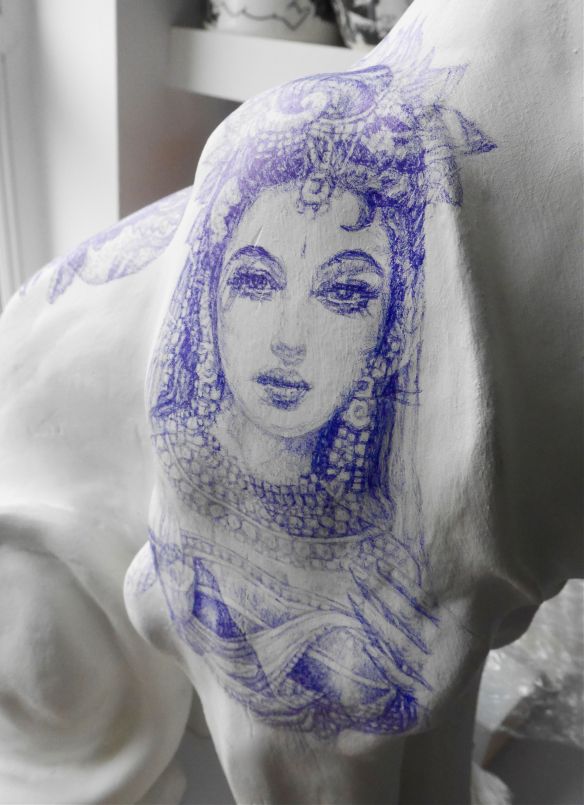 Detail Lakshmi's face